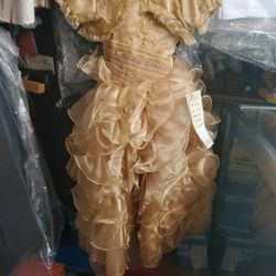 Gold Princess Dress Size 3-NEW