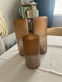 3ct glass vase set