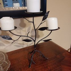 Designer Remodeling: Wrought Iron Light Weight . Tree  Branch Design 3 Candle  Holder $20. See Discription