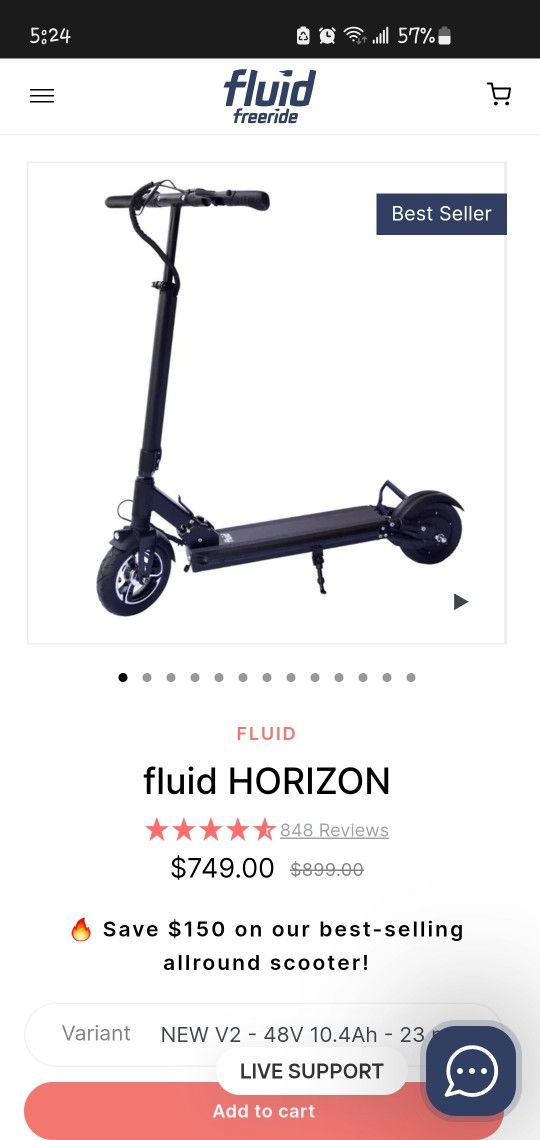 Electric scooter Horizon Fluidfreeride