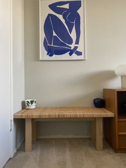 Rare 2017 Ikea Stockholm Rattan Bench
