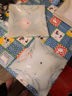 Half price for the holidays.  Vintage  Glass Ceiling Light Fixture Shades