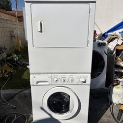 GE washer and dryer stack