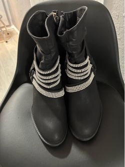 Daisy Fuentes Rhinestone Ankle Boots Sz 8M