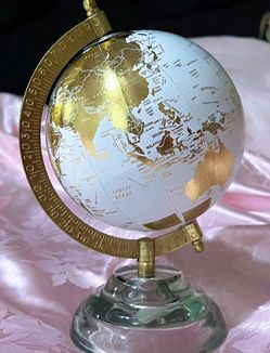 Decorative World Globe with Gold Stand