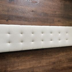 Ivory King Tufted Upholstered Headboard 