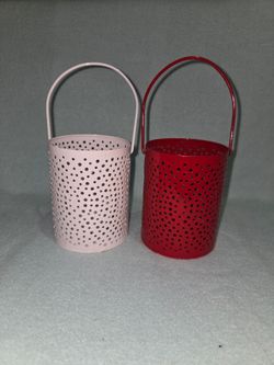 Perforated Metal Candle Lanterns Set of 2