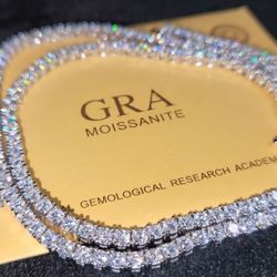 Brand New 3mm Moissanite Tennis Chain 20-inch 