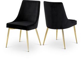 Black Velvet Chairs Set Of 2