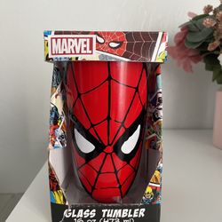 MARVEL SPIDER MAN GLASS TUMBLER 16OZ
