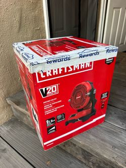 CRAFTSMAN 7.5-in Outdoor Misting Personal Fan, Battery Powered, in Red