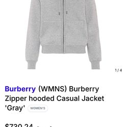 Burberry Zip Up Hoodie