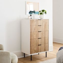 West elm Mid century fluted  5 drawer dresser