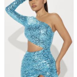 Aqua mini dress