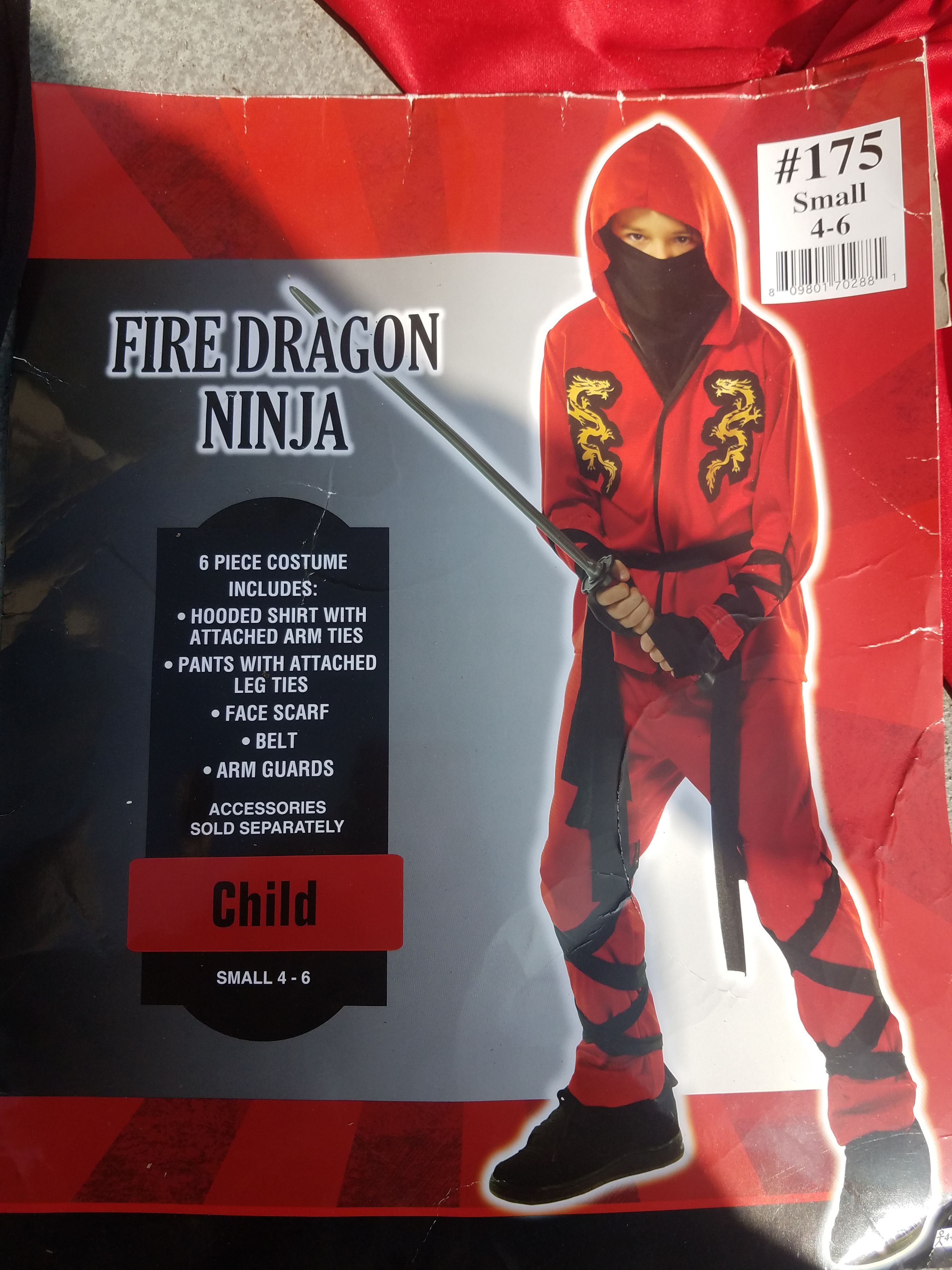 Kids Fire Dragon Ninja Costume