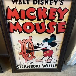Mickey Mouse 1928 Steam Boat Poster