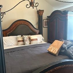 King Size Bed Dresser, Mirror,  Armoire, Nightstand 