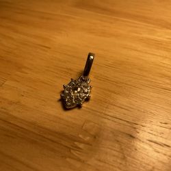 Pear Shaped Silver Tone Pendant with Simulated Diamonds Rhinestones