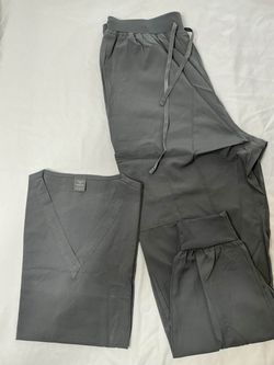 Gray Scrub Set Top and Pants
