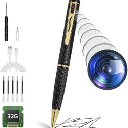 Built-in 32GB Hidden Camera 1080P HD Full Recording, 240 Minutes Battery Life Spy Pen Camera, 90° Angle Lens Spy Camera, Nanny Cam Portable 
