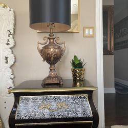 Urn Shape Table Lamps, Antique Gold  Pair
