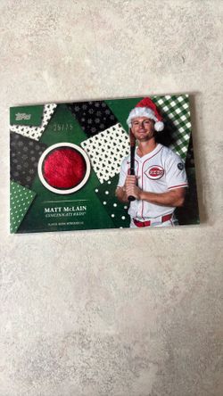 2025 MATT MCLAIN TOPPS HOLIDAY SANTA HAT #HR-MMC RELIC CARD #25/75 (REDS)