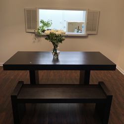 West Elm Parsons Dining Table – Espresso Wood – 72” Modern Dining Table