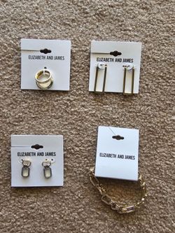 Jewelry,  glasses, and lip gloss,