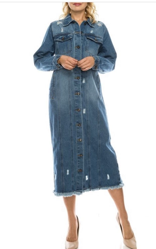 Long jean jacket medium