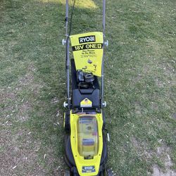 Ryobi 18v Lawnmower With Battery And Charger