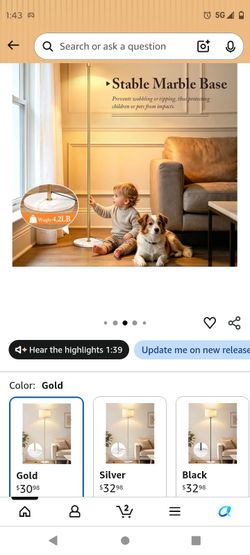 Led lamp marble base