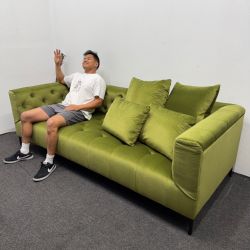 Unbox with Me: Brand New Ms. Chesterfield Fabric Green Sofa by Apartment Therapy - Interior Define Couch - 50% OFF