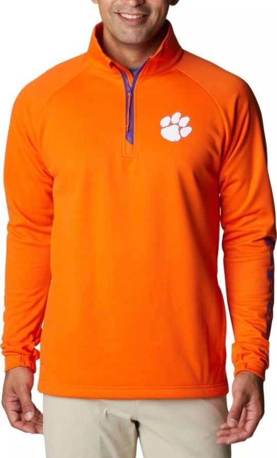 Clemson Tigers 1/4 Zip Columbia PFG Fleece Jacket Brand New With Tags