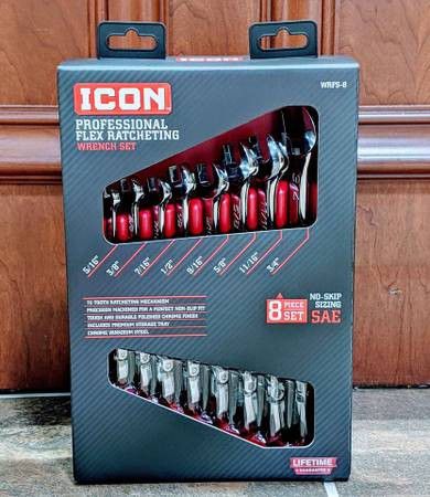 Icon Sae Professional Ratcheting Wrench Set Brand New 