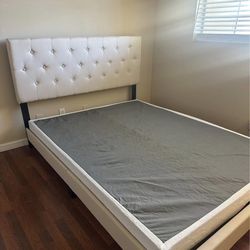 Queen Tufted Bed Frame + 5 InchBox Spring