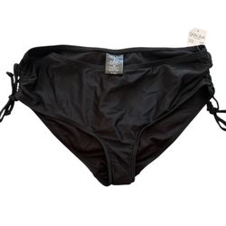 Catalina Women's Side Tie Bikini Swim Bottom Black Swimsuit S