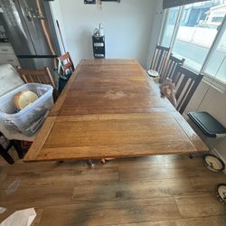 Solid Wood Dining Table With Leaves 