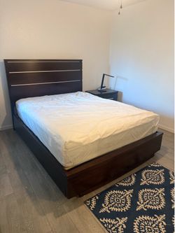 Queen Bed + Mattress + Drawers – Moving Sale