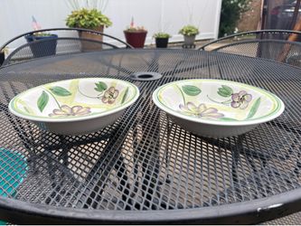 2 Floral Glass Bowls