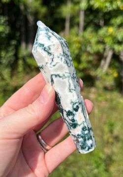 🎍 Crystals | Druzy Moss Agate Wand 🎍