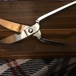 B & B Chrome Finish Scissors from Italy with Wooden Case