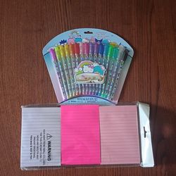 Glitter Pens And Notepads