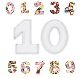 14" Cardboard Number Charcuterie Tray Birthday Anniversares Parties Celebration Supplies Fillable Paper Mache Chocolate Candy Cupcakes (White, 10)
