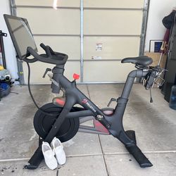 Pelaton bike and shoes