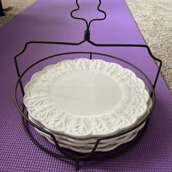 Antique White Dinner Plate: Set Of 4