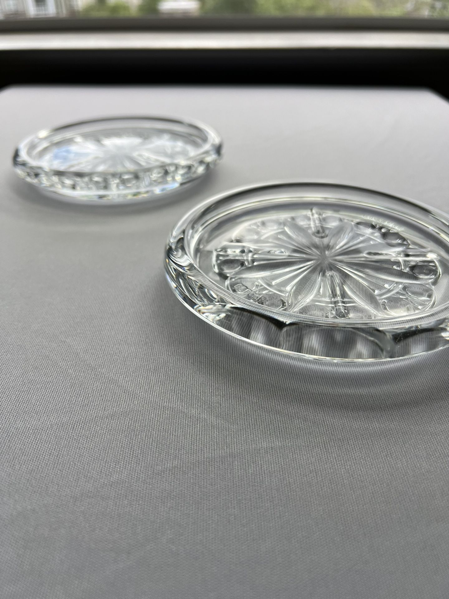 Pair Of Vintage BACCARAT Lead Crystal Wine Champagne Bottle Coaster