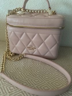 Kate Spade Carey Trunk Crossbody Quilted Top-Handle Mini Vanity Bag