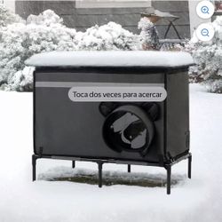 Outdoor Cat House with Heating, Weatherproof Insulated Shelter for Wild Cats with Timer Control Thermal Pad-temperature in Winter, Large Elevated Outd