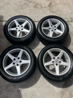 Set of Acura Rsx 16in wheels 5x114.3 (5x4.5) Tires 205/55r16 also fit Honda civic accord prelude