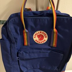 Fjallraven Kanken Classic Backpack Cobalt Blue Rainbow Pattern